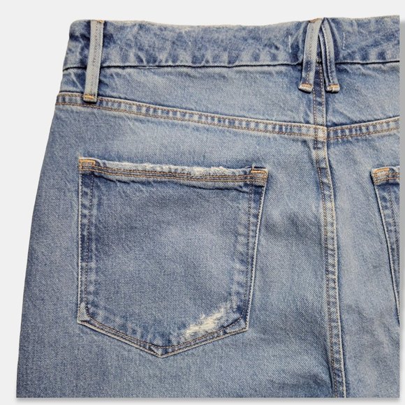 Good American Good Boy Twisted Slit Ankle Jeans Women's size 14 / 32 High Rise - Picture 10 of 16